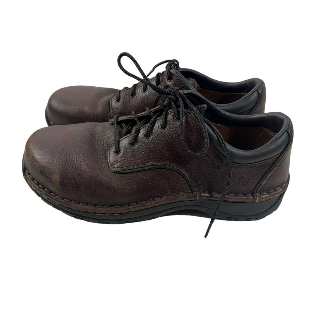 Red Wing Brown Men’s Brown Leather Safety Work Shoe Hard Toe Slip Resistant 8